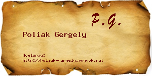 Poliak Gergely névjegykártya